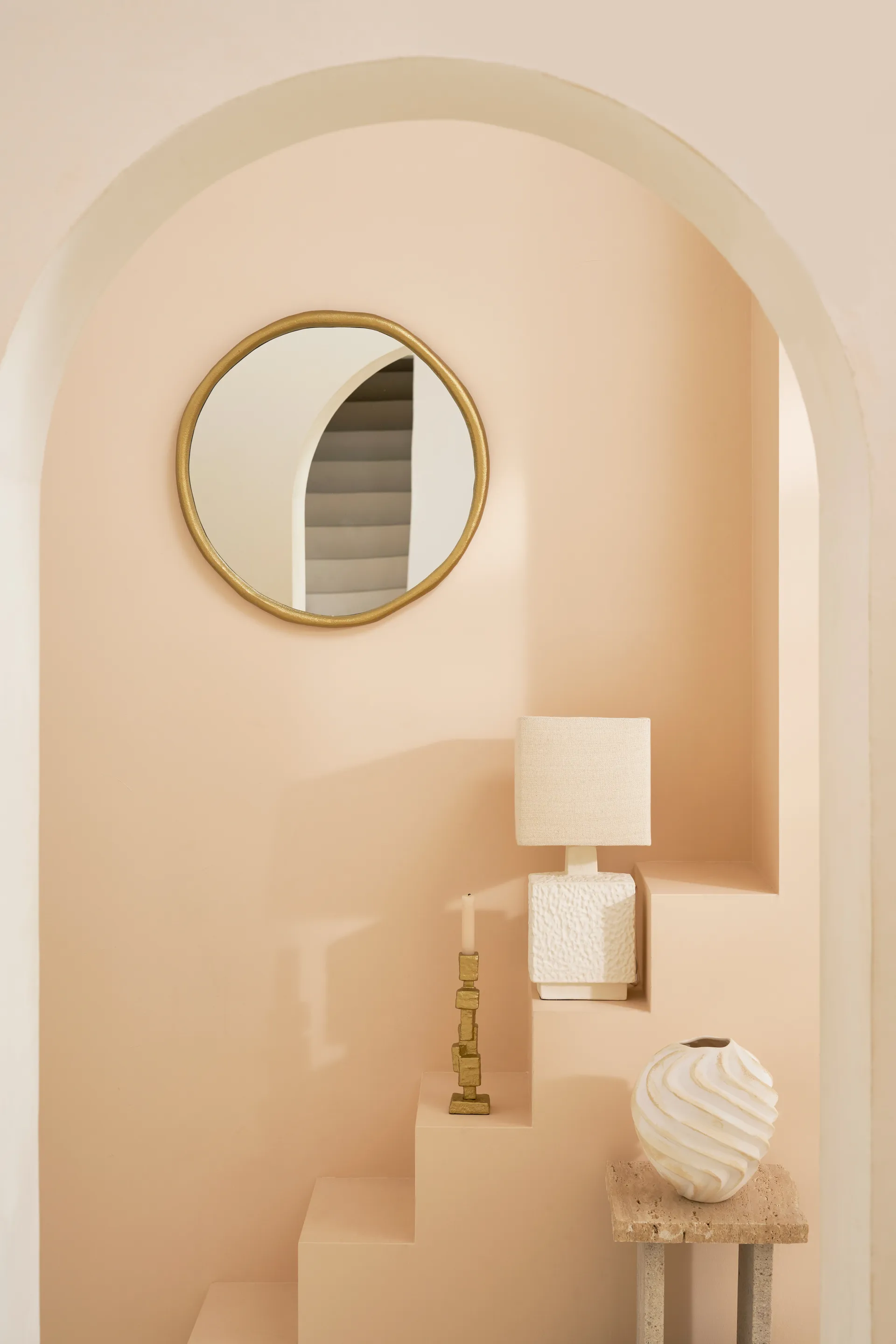 Ribbed vaas Ø22 cm, Brown URBAN NATURE CULTURE