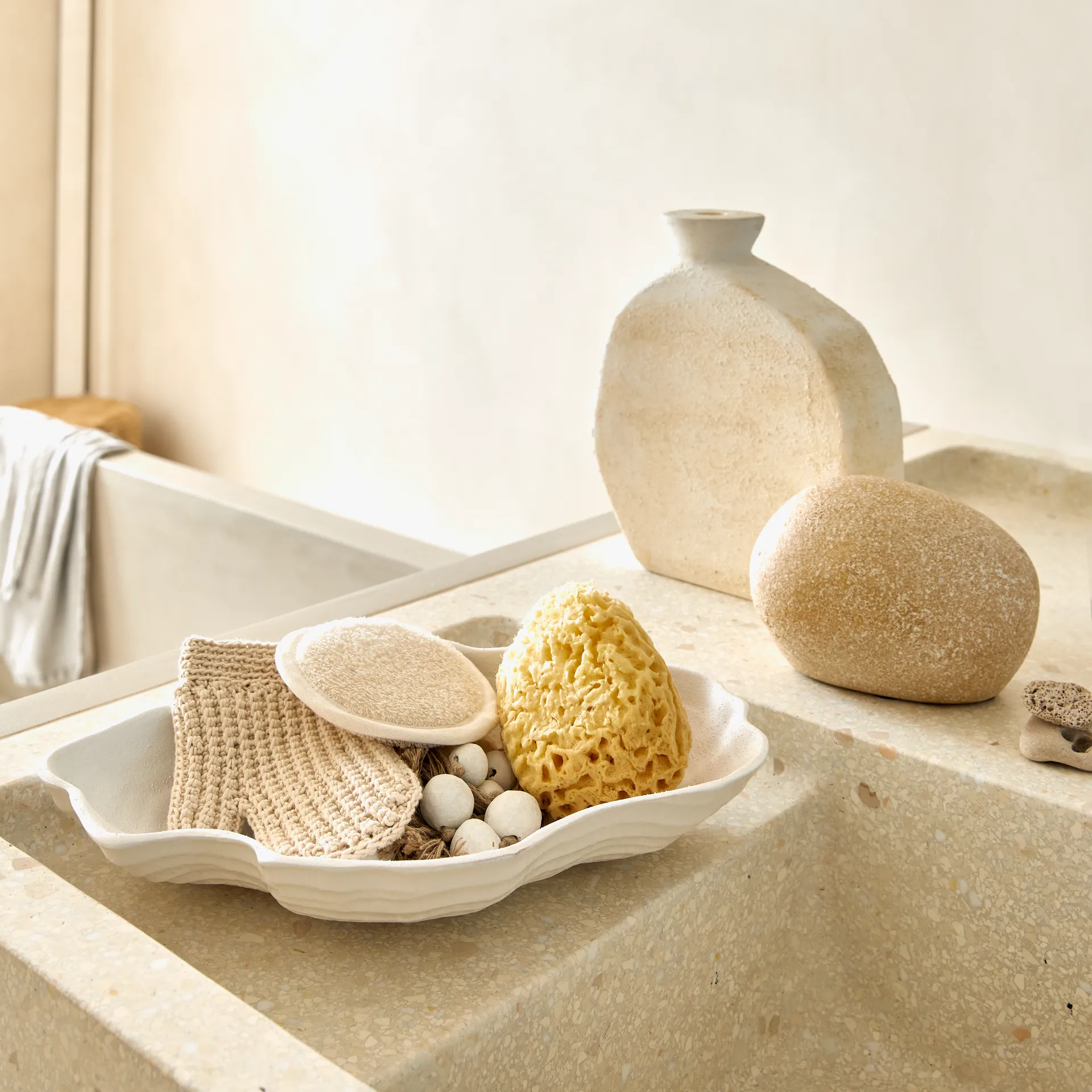 Sassi A kandelaar 26 cm, Chalk URBAN NATURE CULTURE