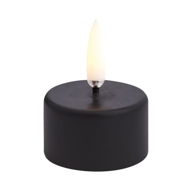 Uyuni LED theelicht Zwart, Ø4x2,5 cm Uyuni Lighting