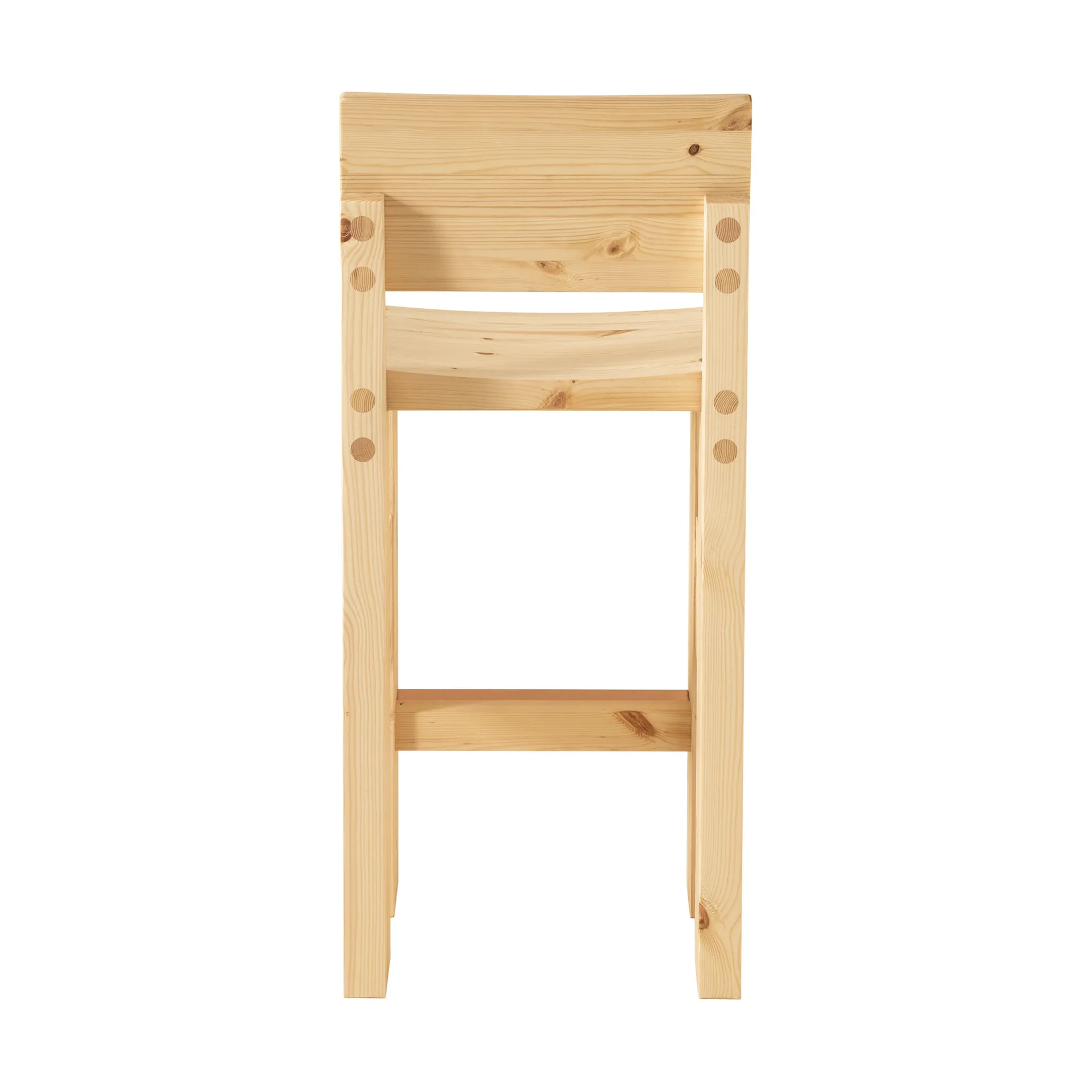 001 Bar Stool barkruk, Mat geolied en gewaxt grenen, 65 cm Vaarnii