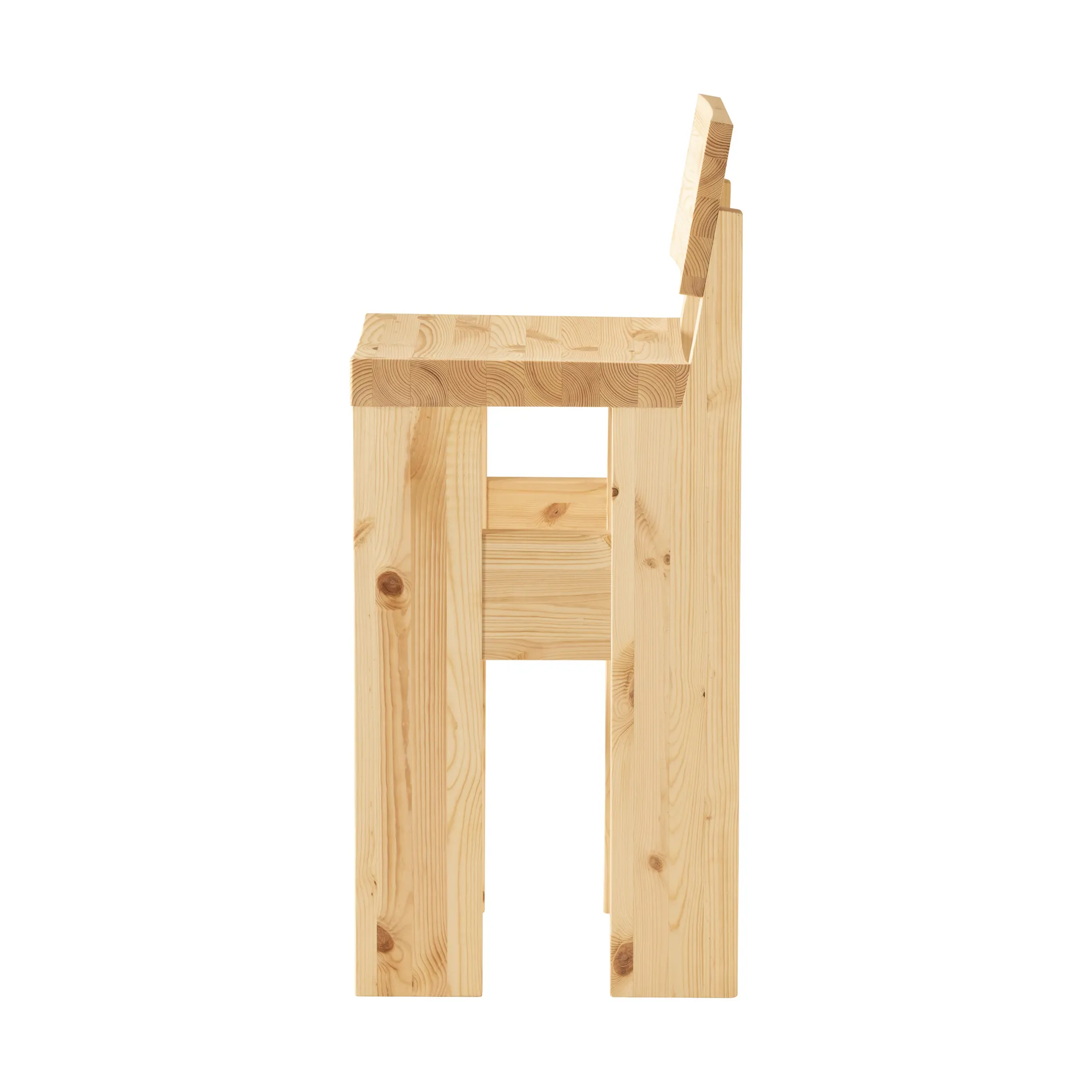 001 Bar Stool barkruk, Mat geolied en gewaxt grenen, 75 cm Vaarnii