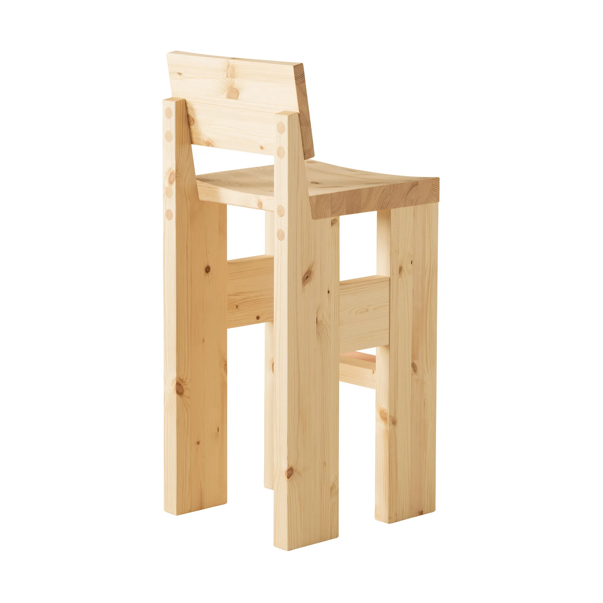 001 Bar Stool barkruk, Mat geolied en gewaxt grenen, 75 cm Vaarnii