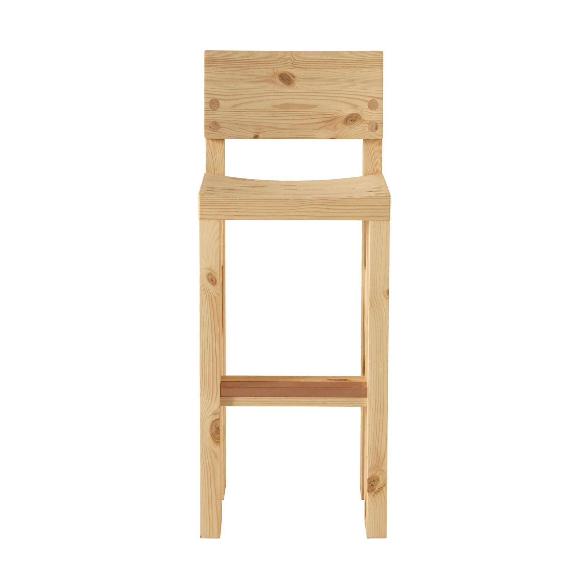 001 Bar Stool barkruk, Mat geolied en gewaxt grenen, 75 cm Vaarnii
