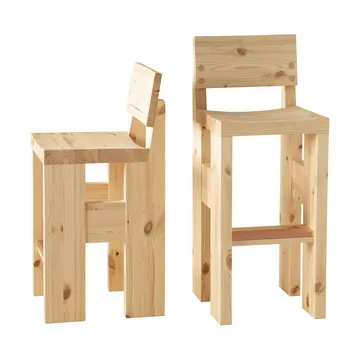001 Bar Stool barkruk - Mat geolied en gewaxt grenen, 75 cm - Vaarnii