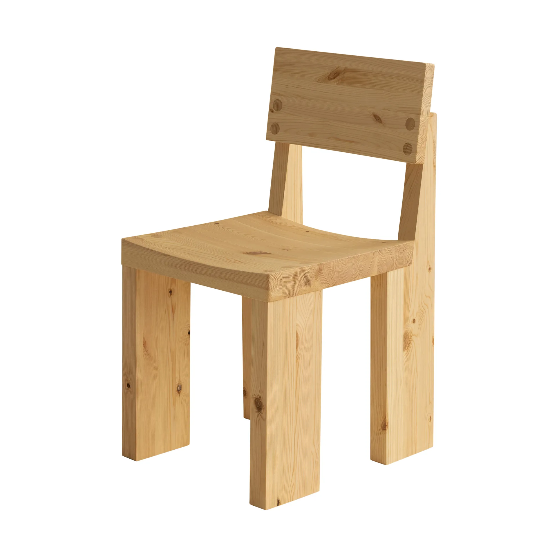 001 Dining Chair stoel, Mat geolied en gewaxt grenen Vaarnii