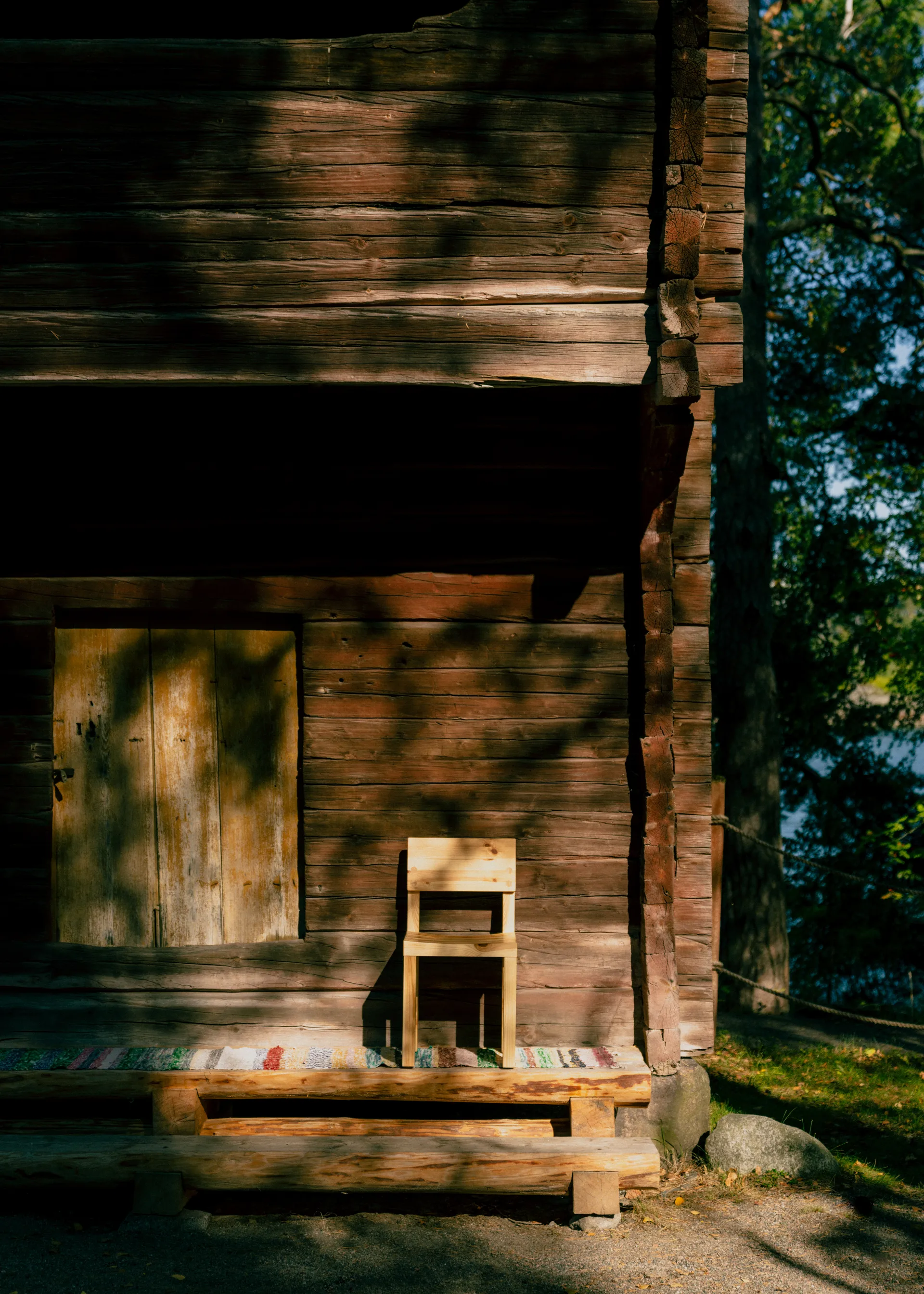 001 Dining Chair stoel, Mat geolied en gewaxt grenen Vaarnii