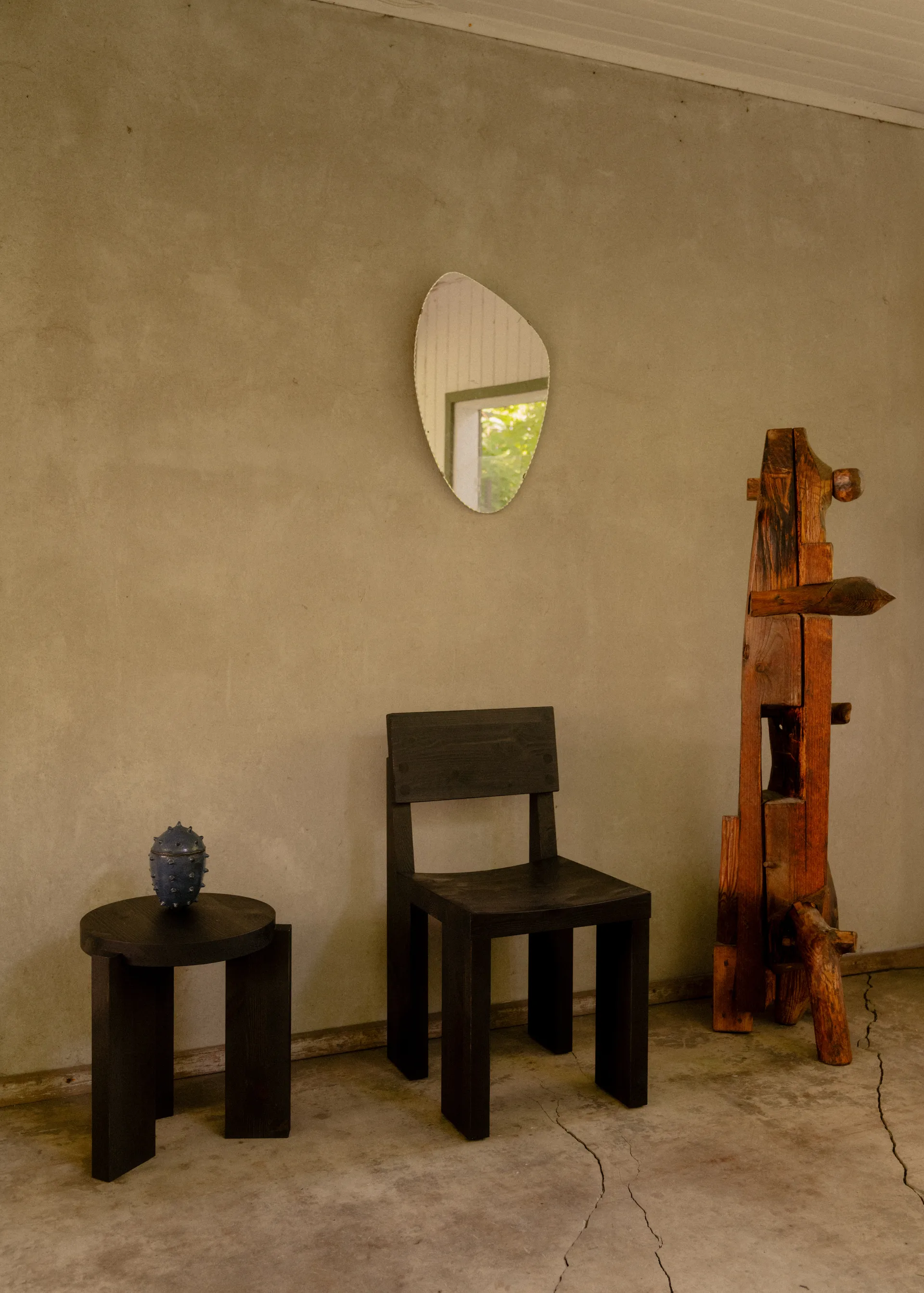 001 Dining Chair stoel, Zwart gebeitst grenen Vaarnii