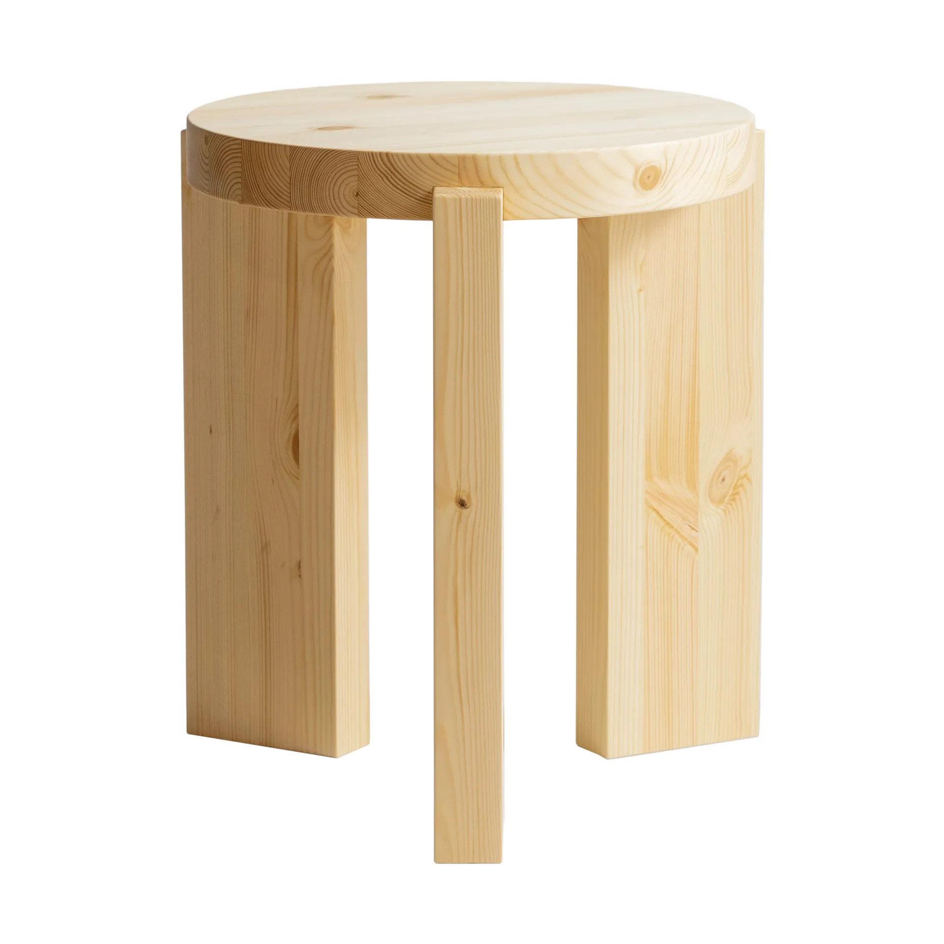 001 Stool kruk, Mat geolied en gewaxt grenen, Ø40x44 cm Vaarnii