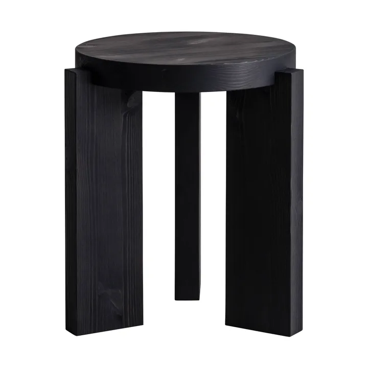 001 Stool ronde kruk - Zwart gebeitst grenen, Ø40x44 cm - Vaarnii
