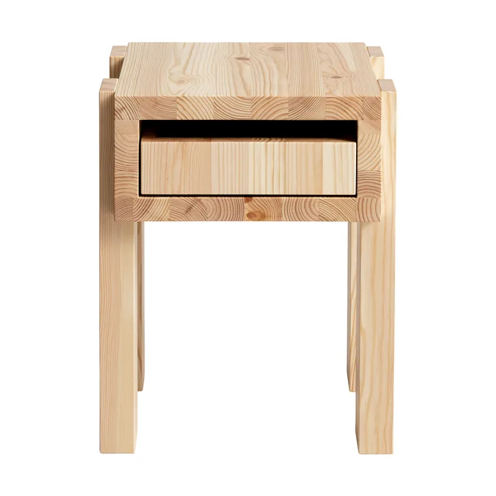 003 Stilts Side Table bijzettafel - Mat geolied en gewaxt grenen, 40x36x45 cm - Vaarnii