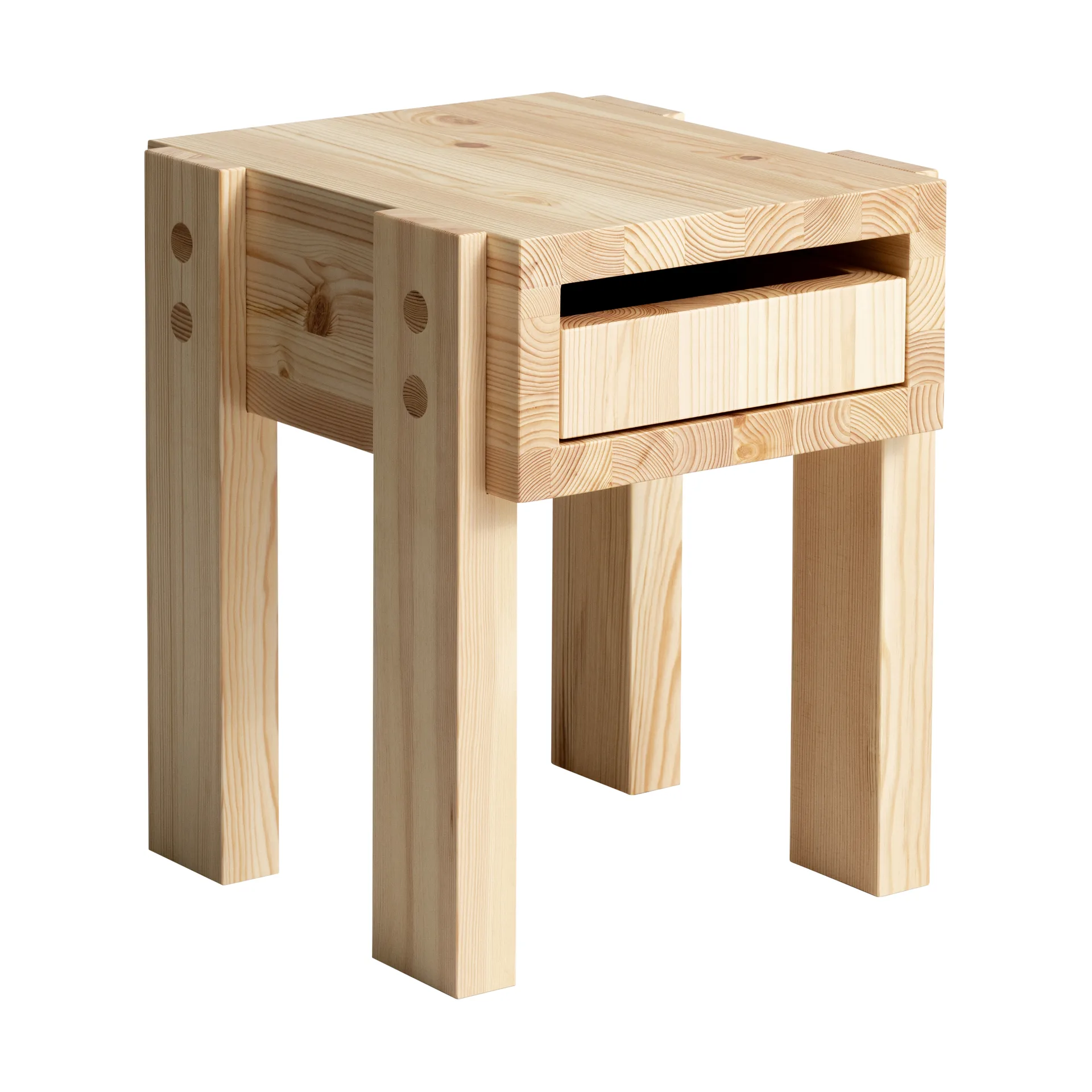 003 Stilts Side Table bijzettafel, Mat geolied en gewaxt grenen, 40x36x45 cm Vaarnii