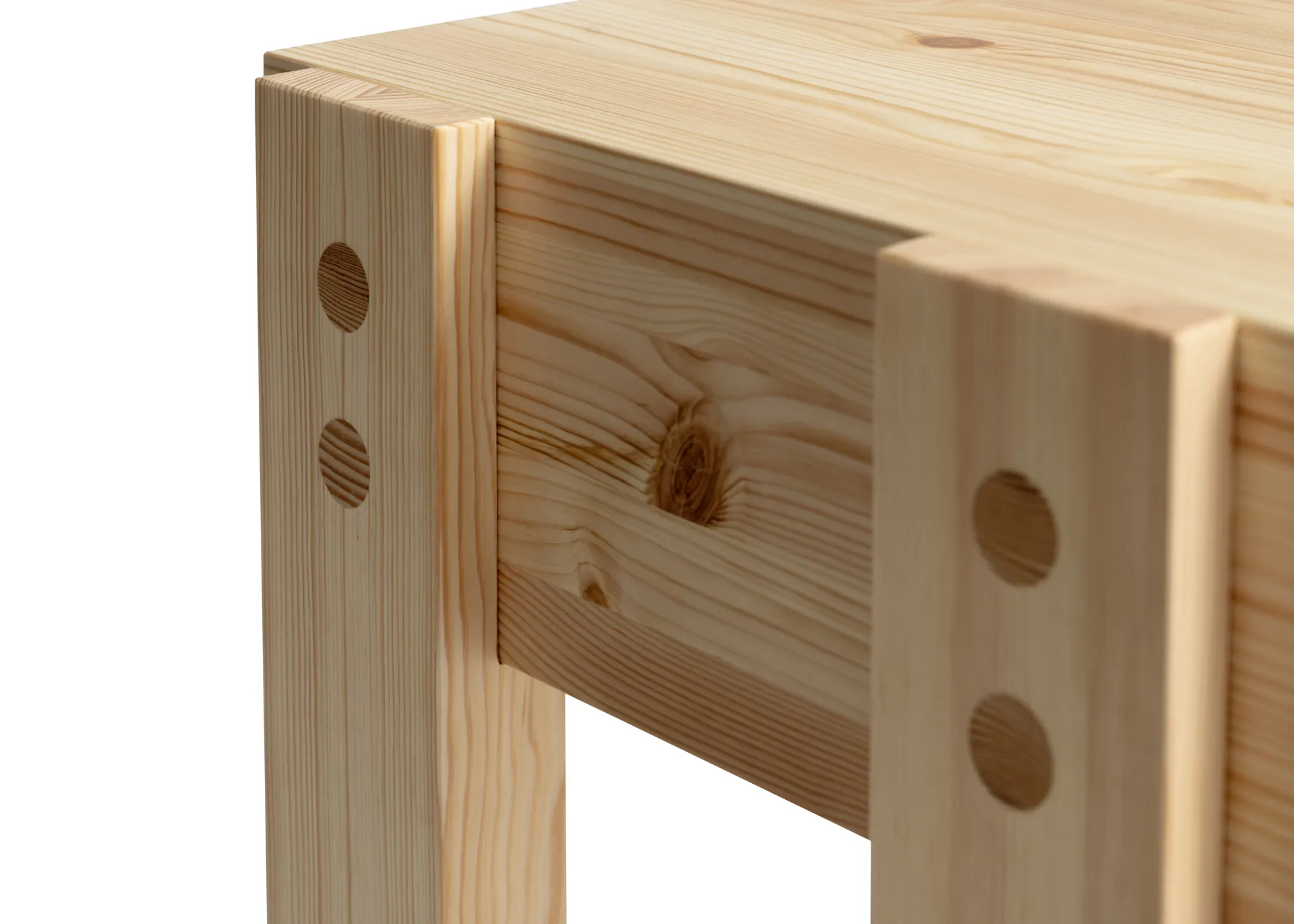 003 Stilts Side Table bijzettafel, Mat geolied en gewaxt grenen, 40x36x45 cm Vaarnii