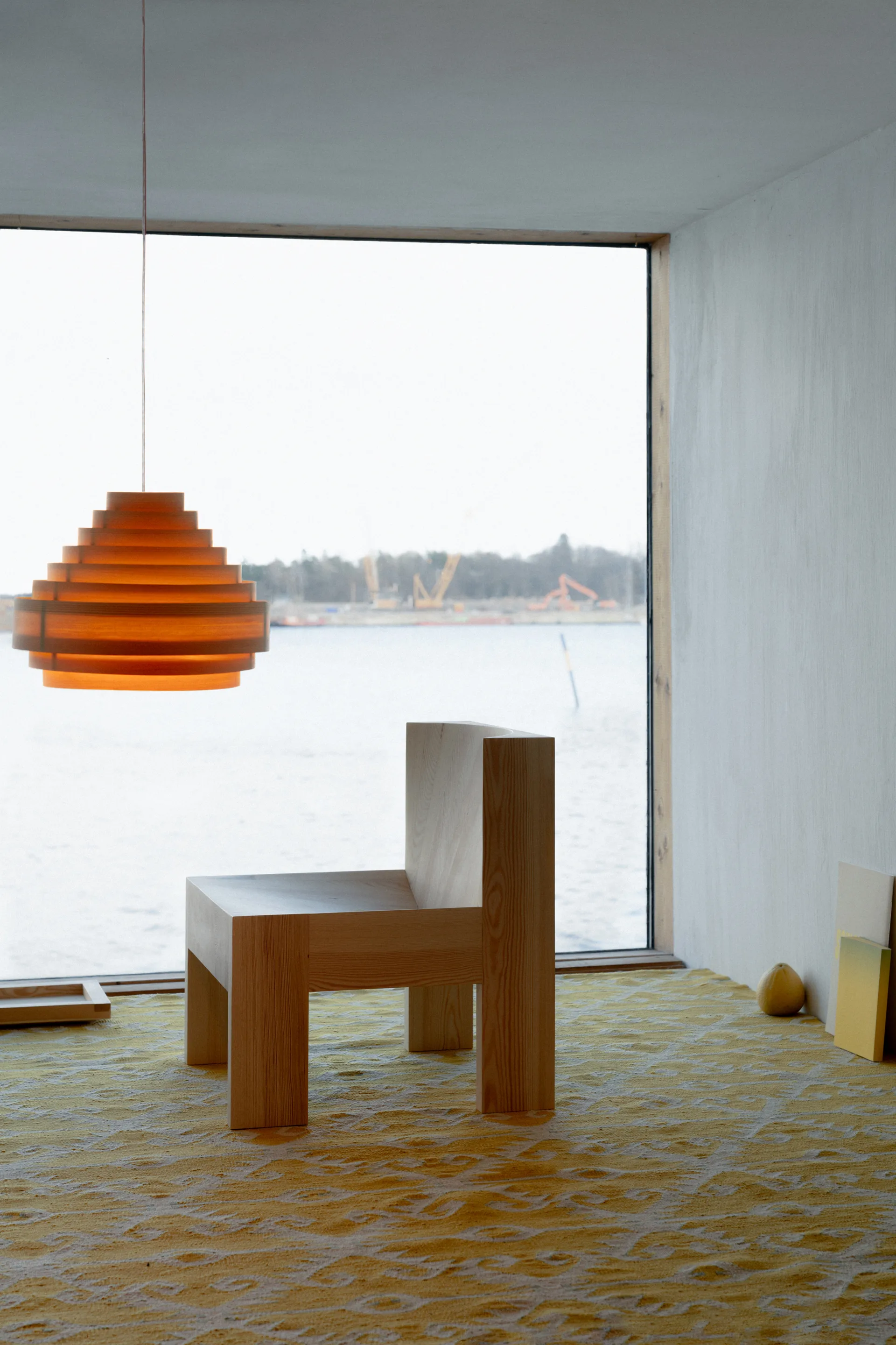 005 Lounge Chair loungestoel, Mat geolied en gewaxt grenen Vaarnii