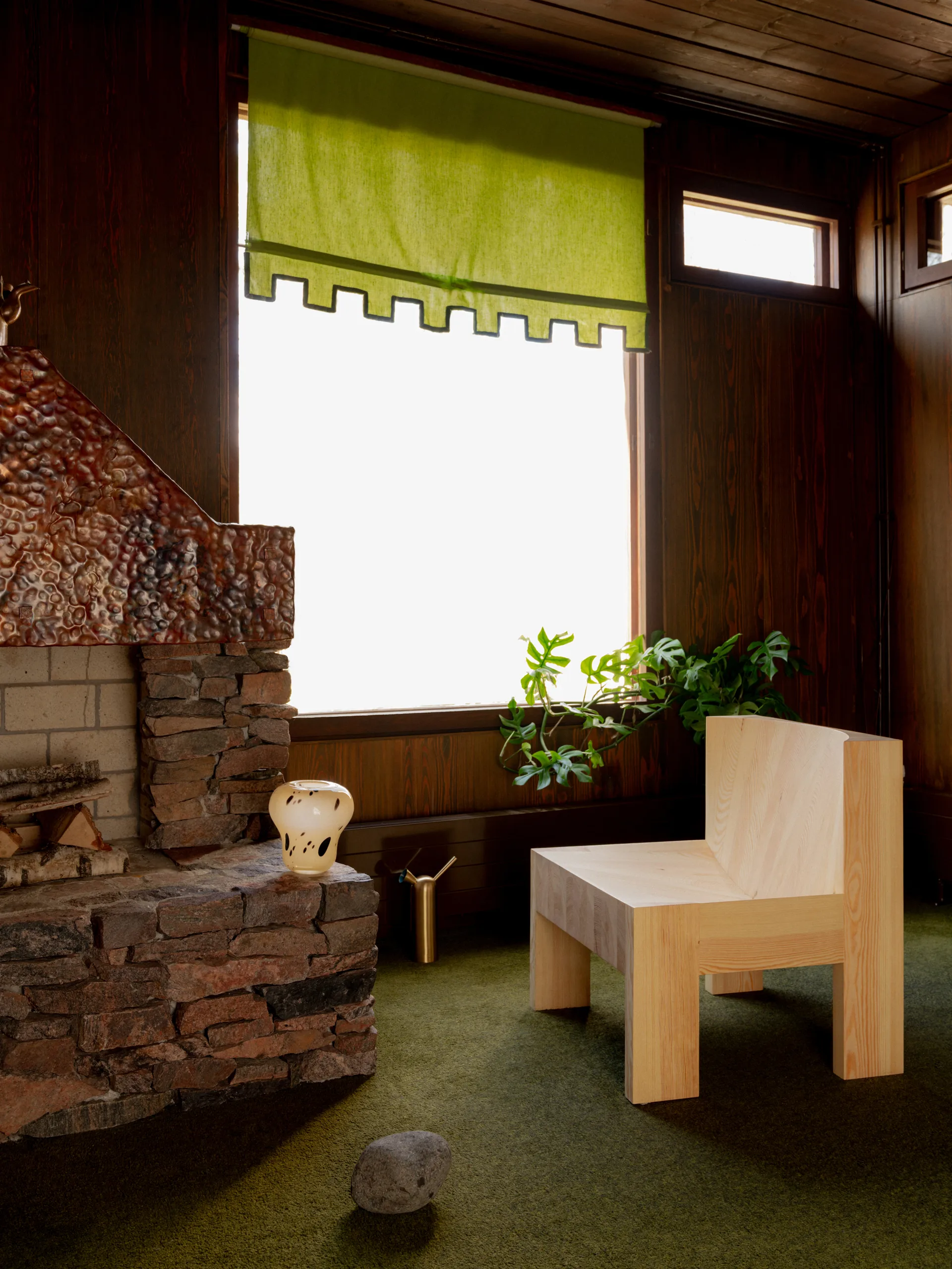 005 Lounge Chair loungestoel, Mat geolied en gewaxt grenen Vaarnii