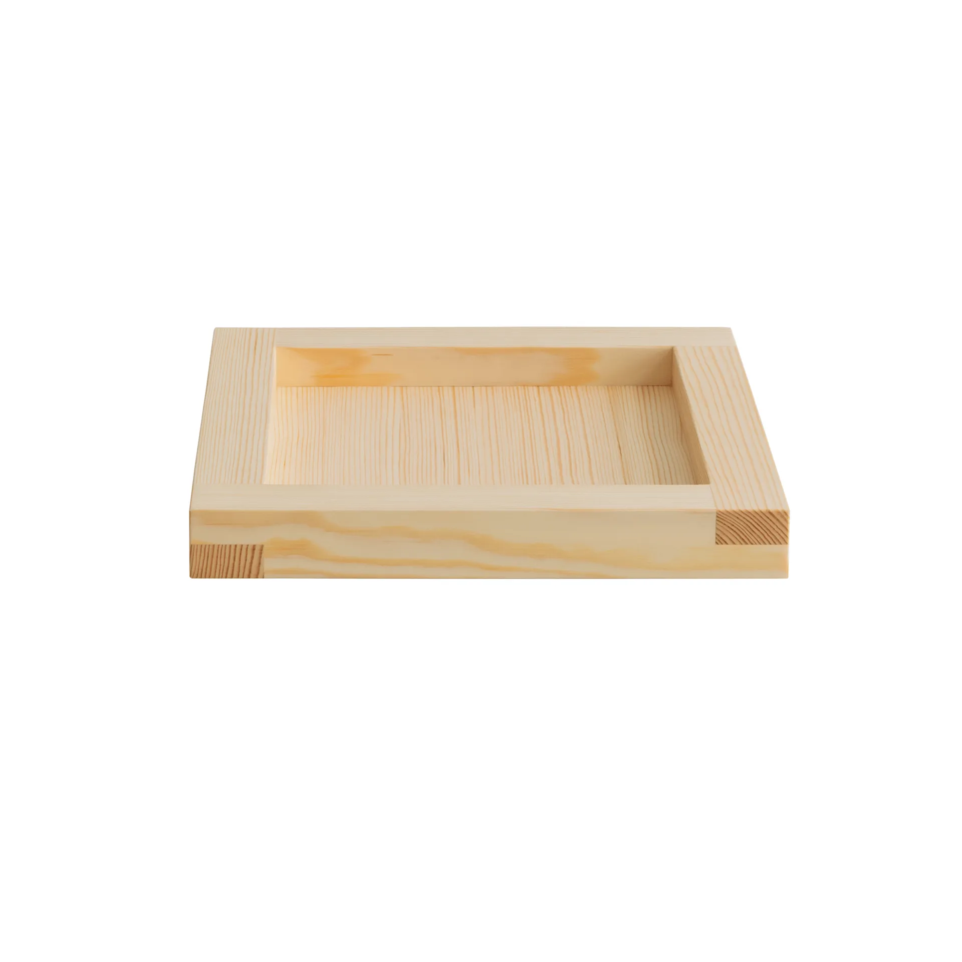 009 Tray dienblad, Geoliede was, grenen, 33x33x6 cm Vaarnii