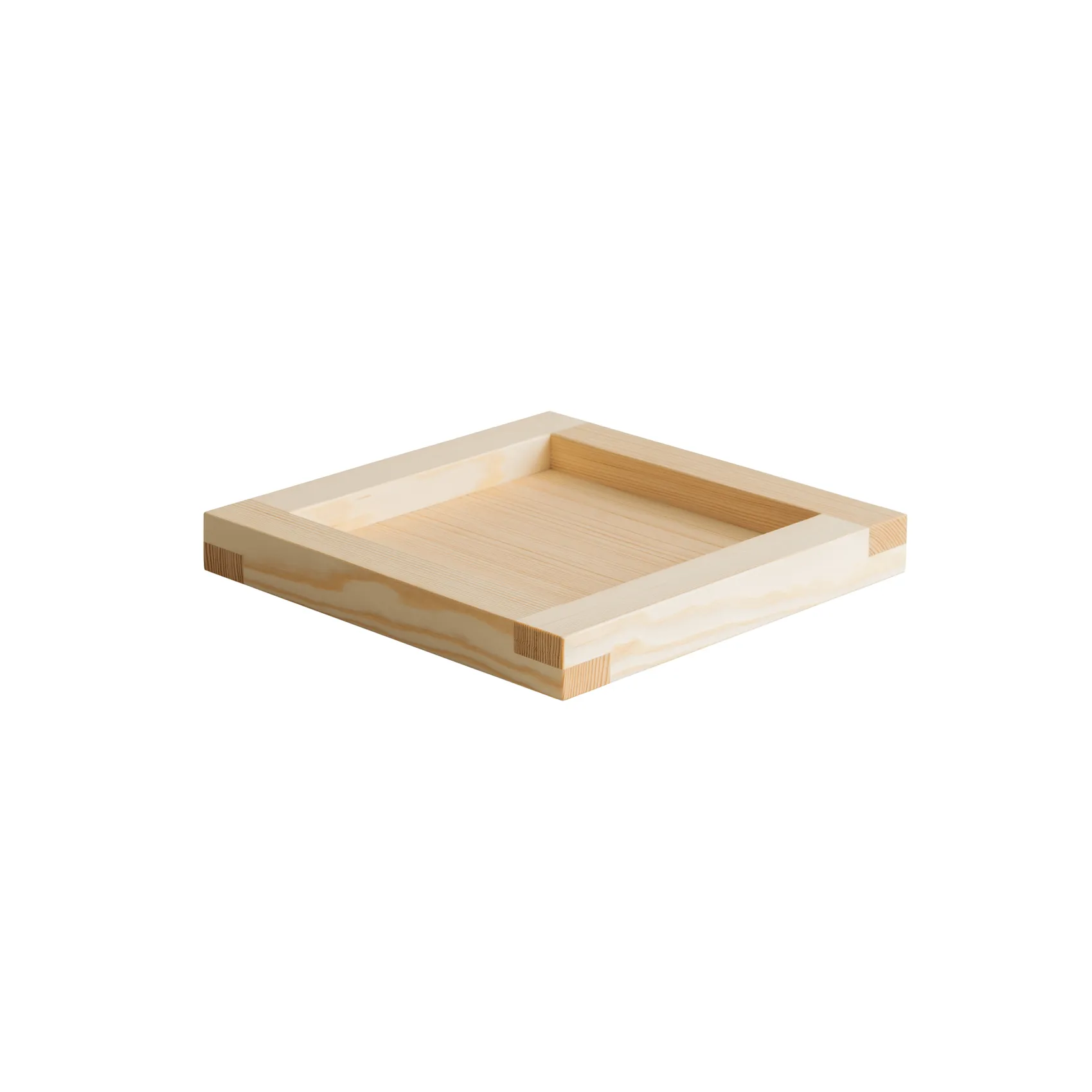 009 Tray dienblad, Geoliede was, grenen, 33x33x6 cm Vaarnii