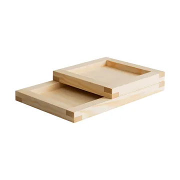 009 Tray dienblad - Geoliede was, grenen, 33x33x6 cm - Vaarnii