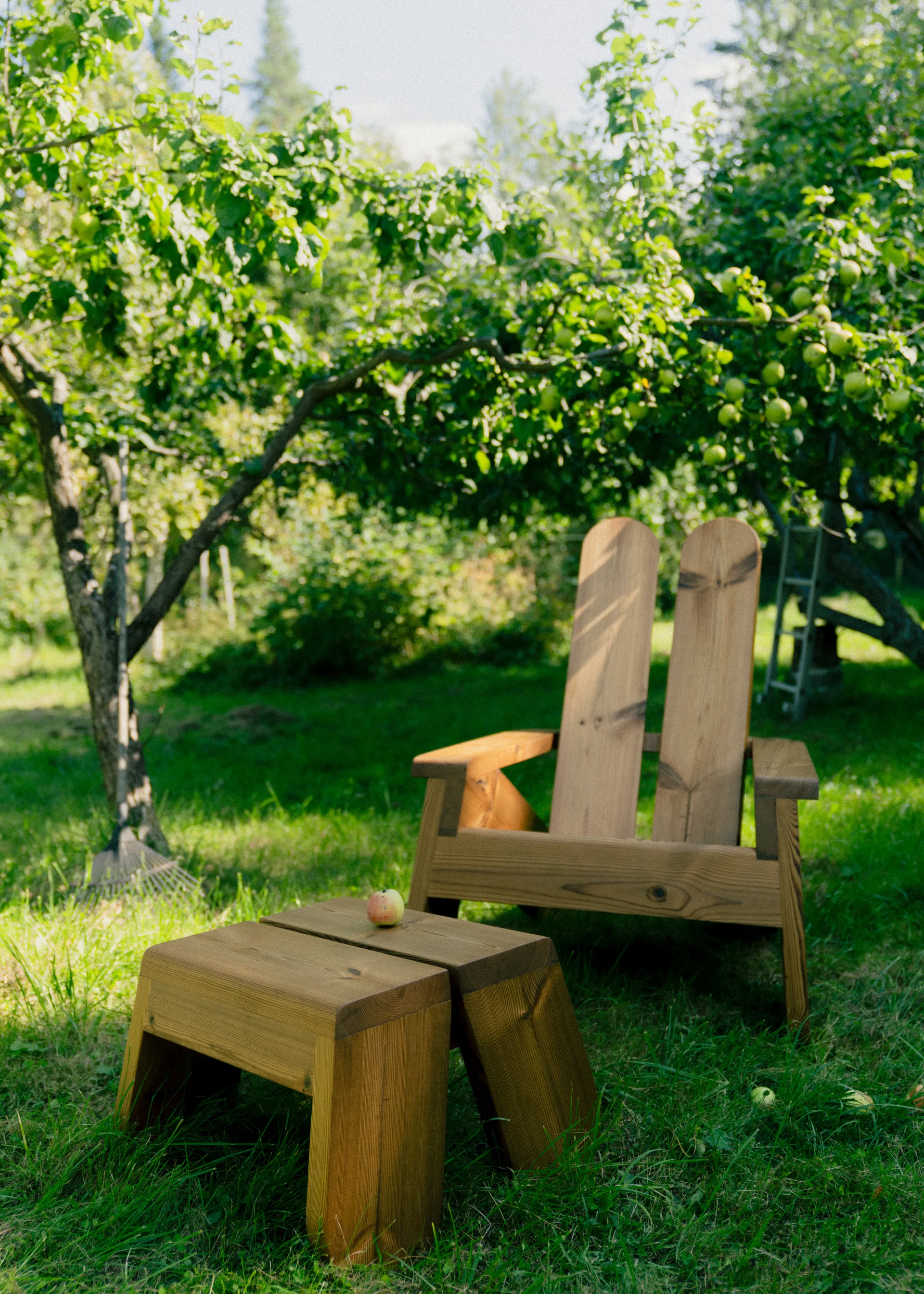 015 Peace Outdoor Foot Stool voetenbank, Warmtebehandeld grenen Vaarnii