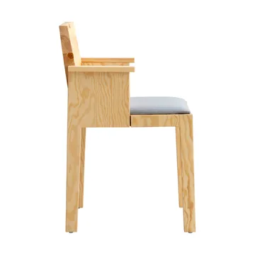 016 Maasto Dining Armchair armstoel - Mat geolied en gewaxt grenen, gestoffeerde zitting grijs - Vaarnii