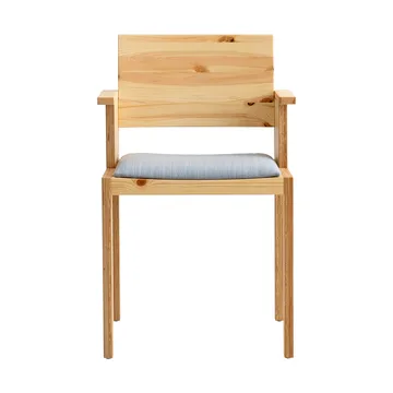 016 Maasto Dining Armchair armstoel - Mat geolied en gewaxt grenen, gestoffeerde zitting grijs - Vaarnii