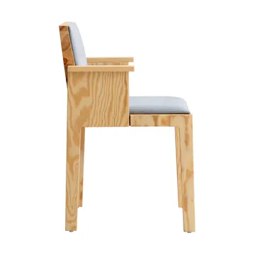 016 Maasto Dining Armchair armstoel - Mat geolied en gewaxt grenen, voorkant gestoffeerd grijs - Vaarnii