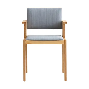 016 Maasto Dining Armchair armstoel - Mat geolied en gewaxt grenen, voorkant gestoffeerd grijs - Vaarnii