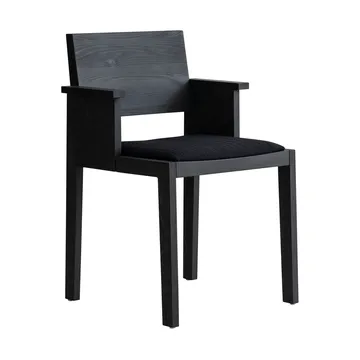 016 Maasto Dining Armchair armstoel - Zwart gebeitst grenen, gestoffeerde zitting zwart - Vaarnii