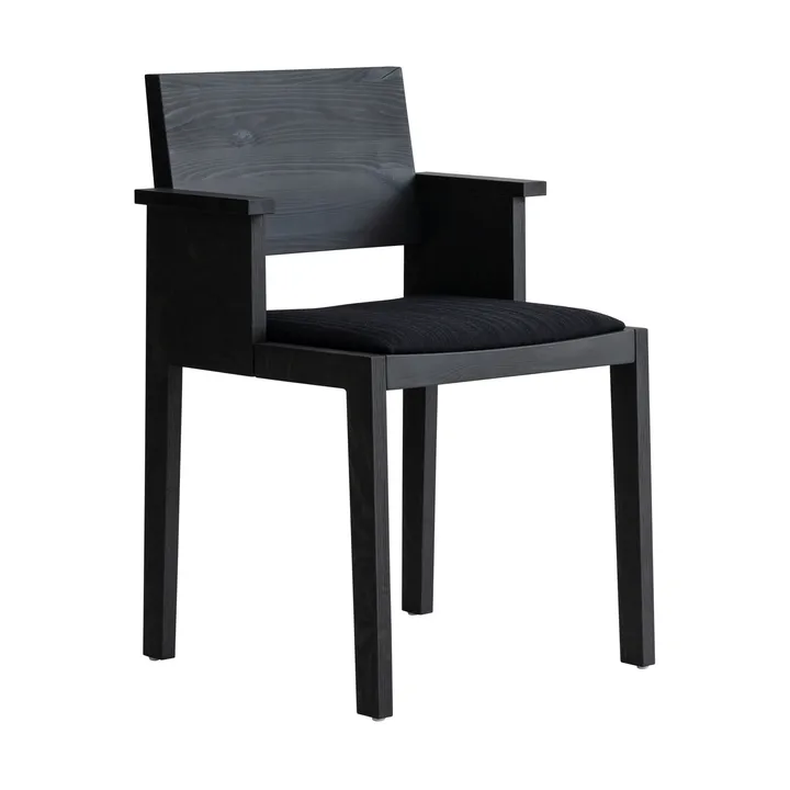 016 Maasto Dining Armchair armstoel - Zwart gebeitst grenen, gestoffeerde zitting zwart - Vaarnii