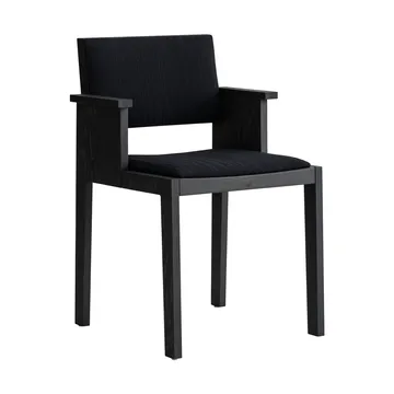 016 Maasto Dining Armchair armstoel - Zwart gebeitst grenen, voorkant gestoffeerd zwart - Vaarnii