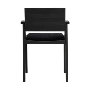 016 Maasto Dining Armchair armstoel - Zwart gebeitst grenen, voorkant gestoffeerd zwart - Vaarnii