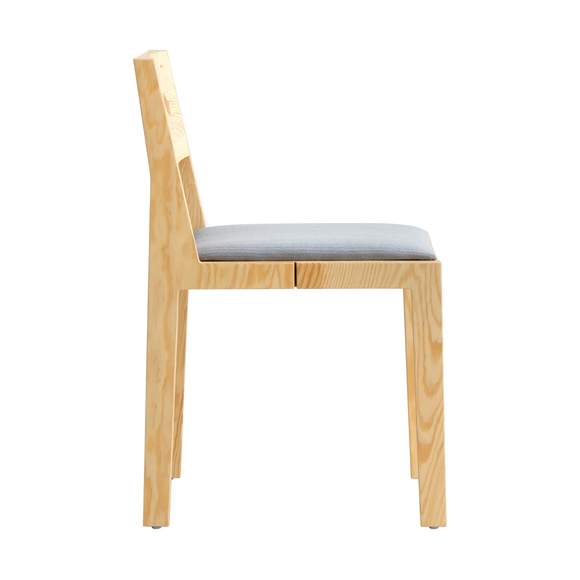 016 Maasto Dining Chair stoel, Mat geolied en gewaxt grenen, gestoffeerde zitting grijs Vaarnii