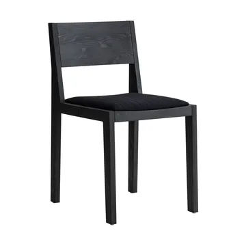 016 Maasto Dining Chair stoel - Zwart gebeitst grenen, gestoffeerde zitting zwart - Vaarnii
