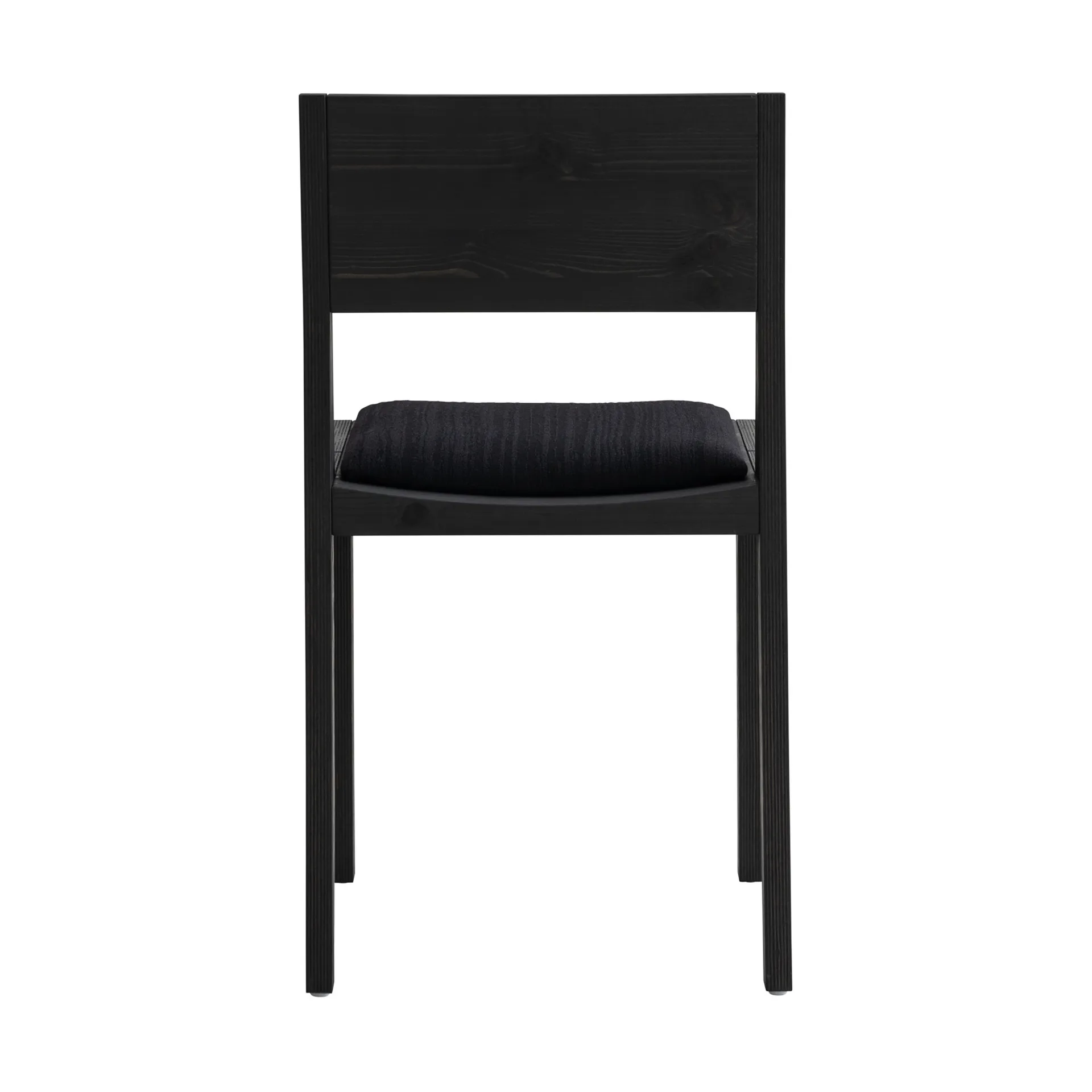 016 Maasto Dining Chair stoel, Zwart gebeitst grenen, voorkant gestoffeerd zwart Vaarnii