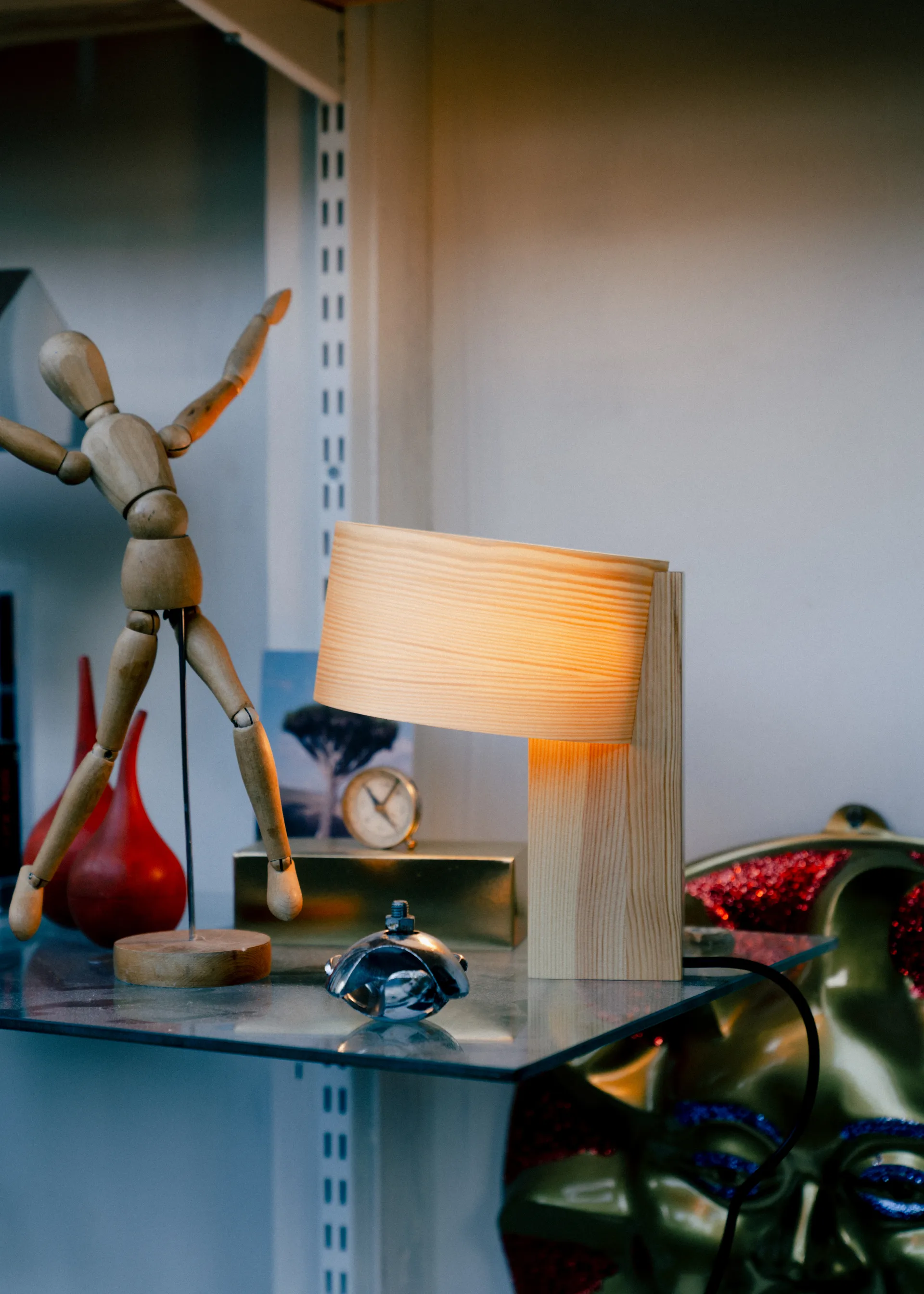 018 Hoop Table Lamp tafellamp, Mat geolied en gewaxt grenen, 34 cm Vaarnii