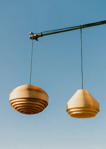 1001 Hans Pendant hanglamp - Mat geolied en gewaxt grenen, Ø38 cm - Vaarnii