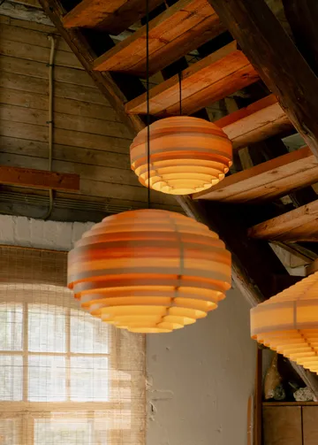 1002 Hans Pendant hanglamp - Mat geolied en gewaxt grenen, Ø46 cm - Vaarnii