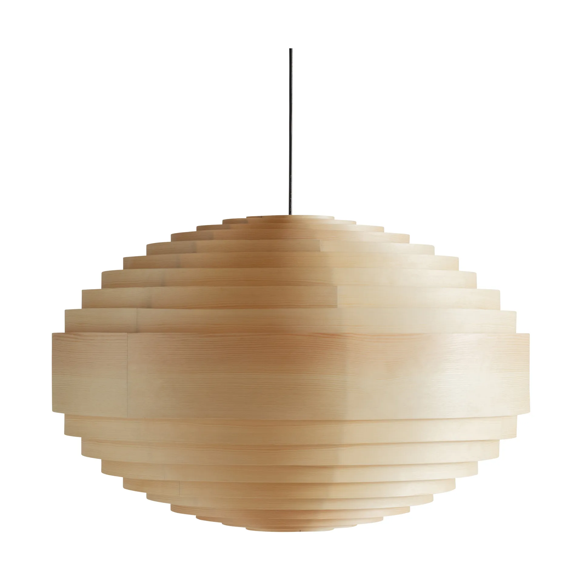 1002 Hans Pendant hanglamp, Mat geolied en gewaxt grenen, XL Ø70 cm Vaarnii