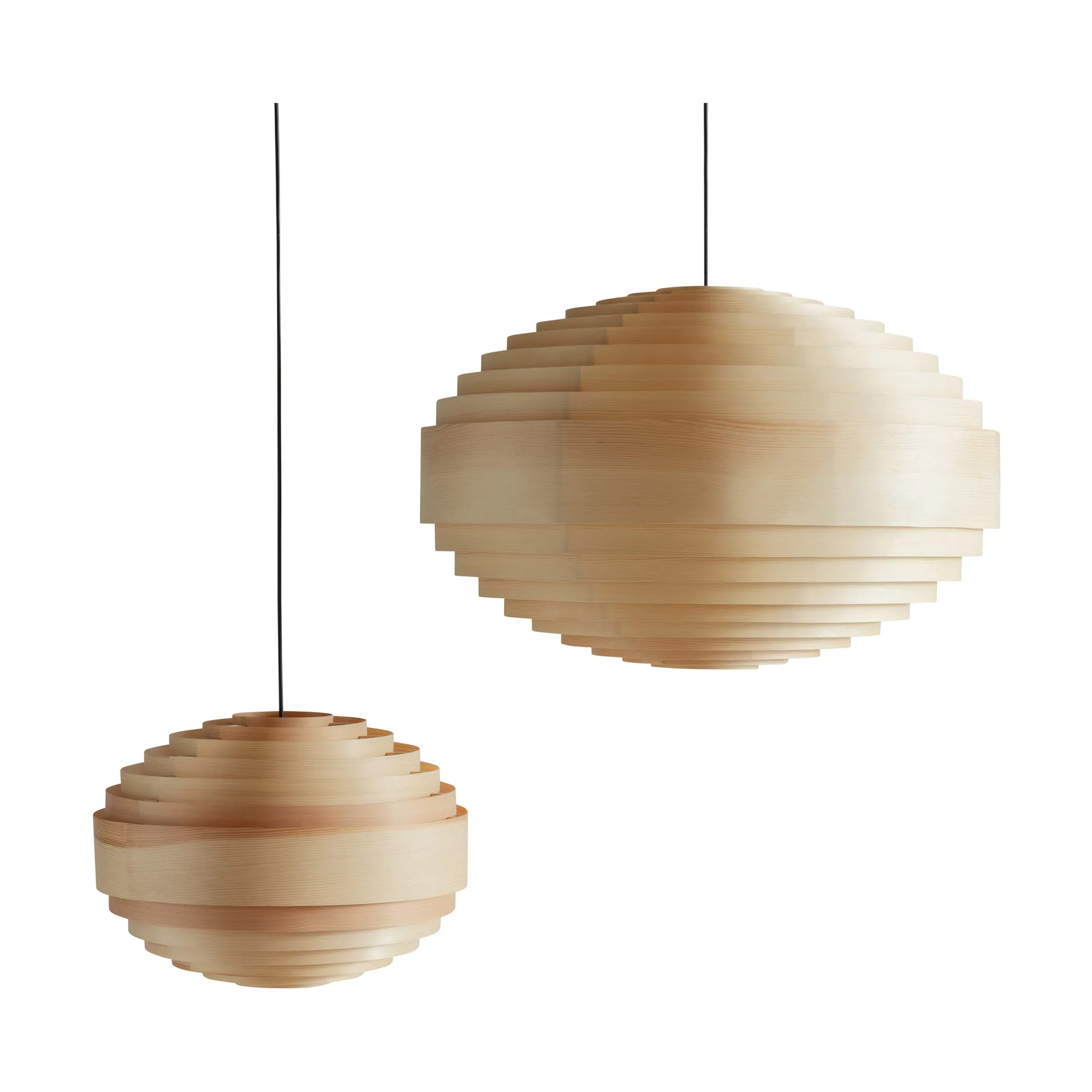 1002 Hans Pendant hanglamp, Mat geolied en gewaxt grenen, XL Ø70 cm Vaarnii