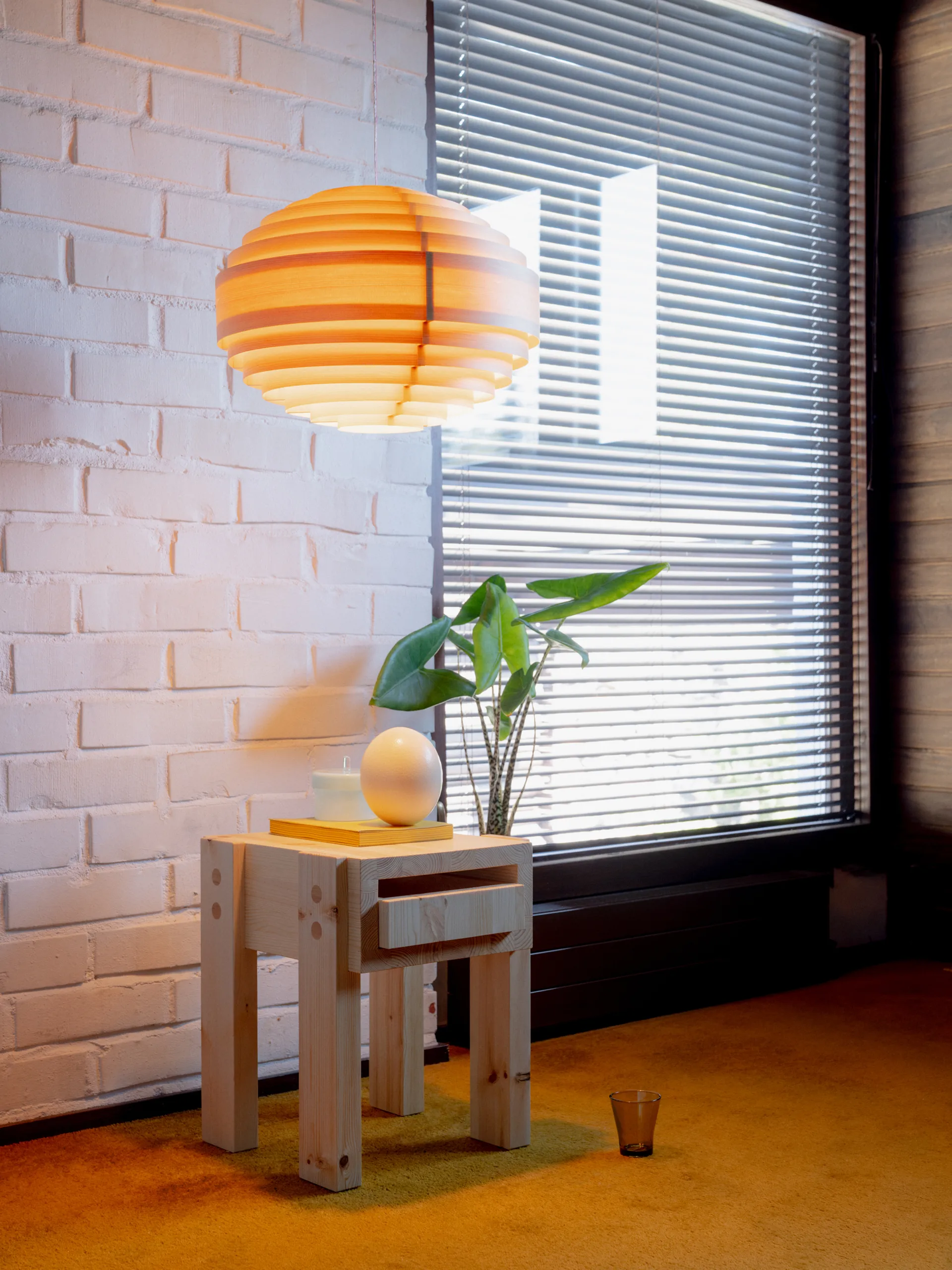 1002 Hans Pendant hanglamp, Mat geolied en gewaxt grenen, XL Ø70 cm Vaarnii