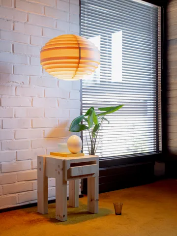 1002 Hans Pendant hanglamp - Mat geolied en gewaxt grenen, XL Ø70 cm - Vaarnii