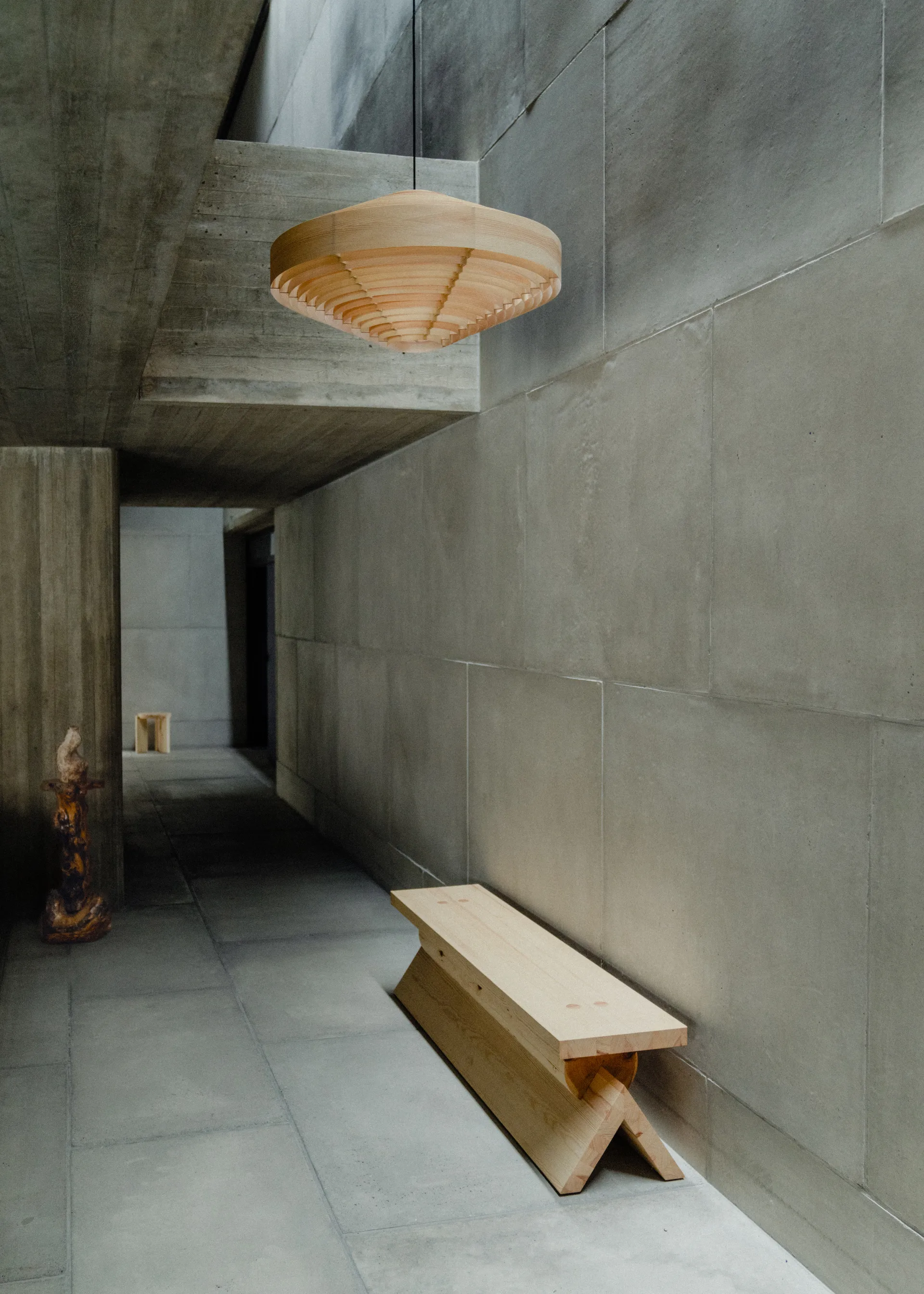 1003 Hans Pendant hanglamp, Mat geolied en gewaxt grenen, XL Ø90 cm Vaarnii