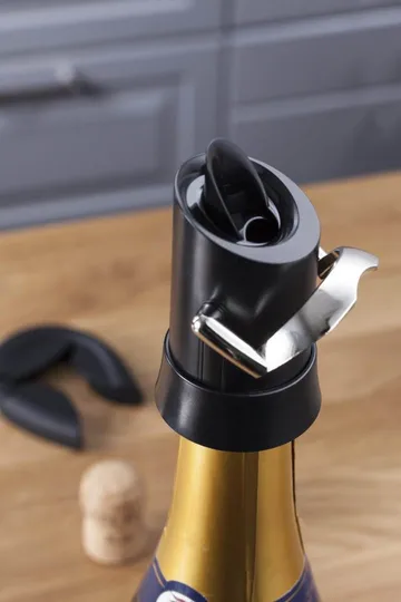 Vacuvin champagneafsluiter en serveerder - Zwart - Vacuvin