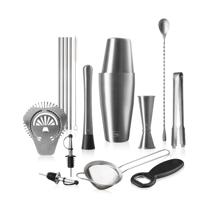 Vacuvin Mixologist Bar In A Box cocktailset - Roestvrij staal, 14-delig - Vacuvin