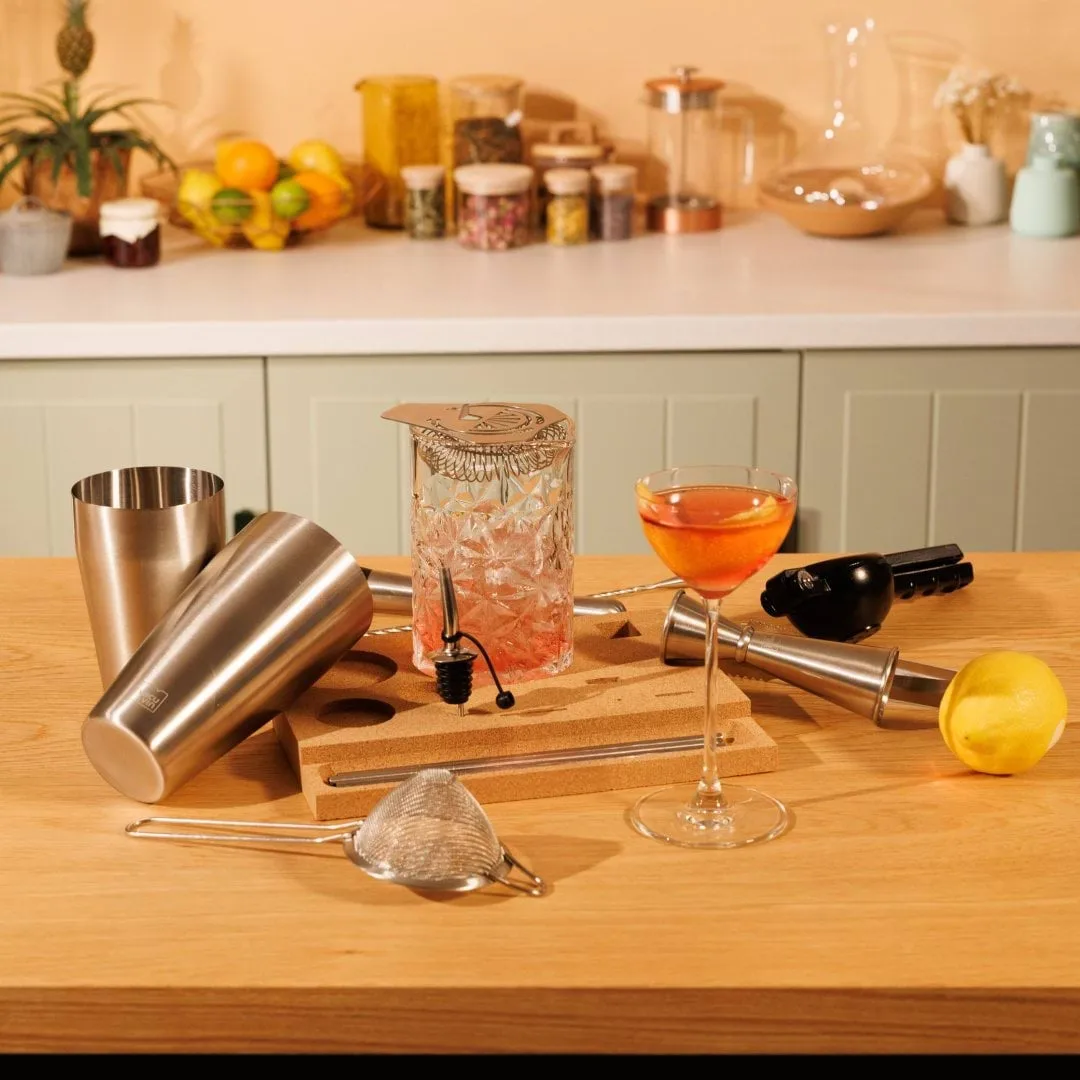 Vacuvin Mixologist Bar In A Box cocktailset, Roestvrij staal, 14-delig Vacuvin