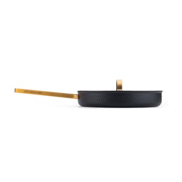 Arvet gehamerde zwarte hapjespan met deksel - Model X2, Ø28 cm - Vargen & Thor