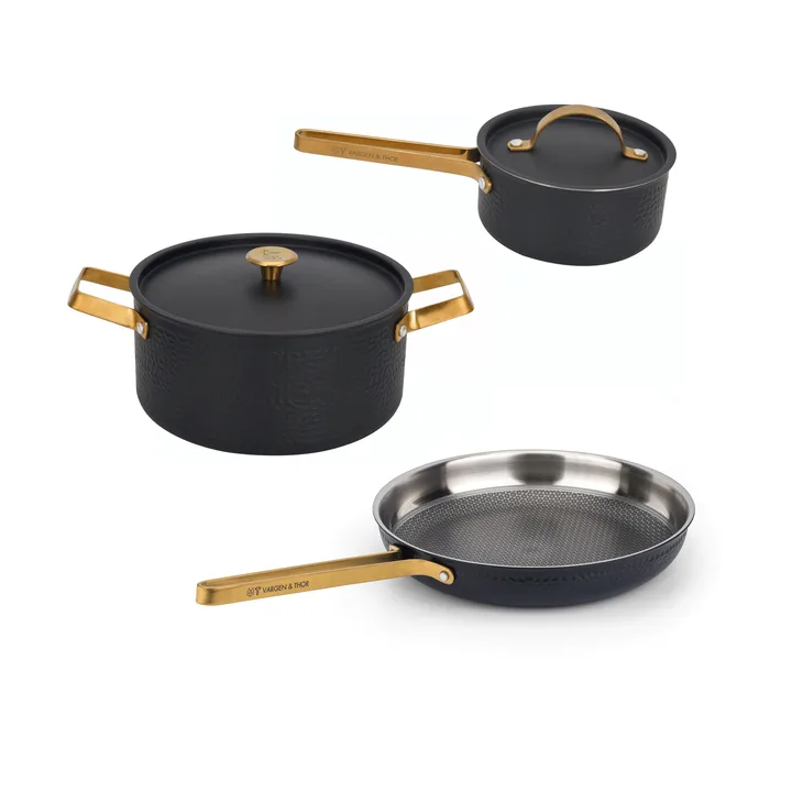 Arvet Viggo Mio kookset - Matzwart-messing, 5-delig - Vargen & Thor