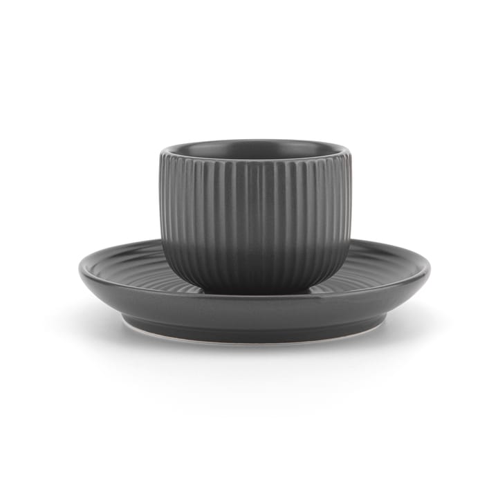 Duga espressokopje met schotel 4-pack, Wit, zandgrijs, antraciet, zwart Vargen & Thor