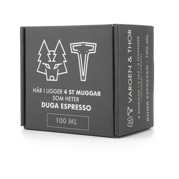 Duga espressokopje met schotel 4-pack - Wit, zandgrijs, antraciet, zwart - Vargen & Thor