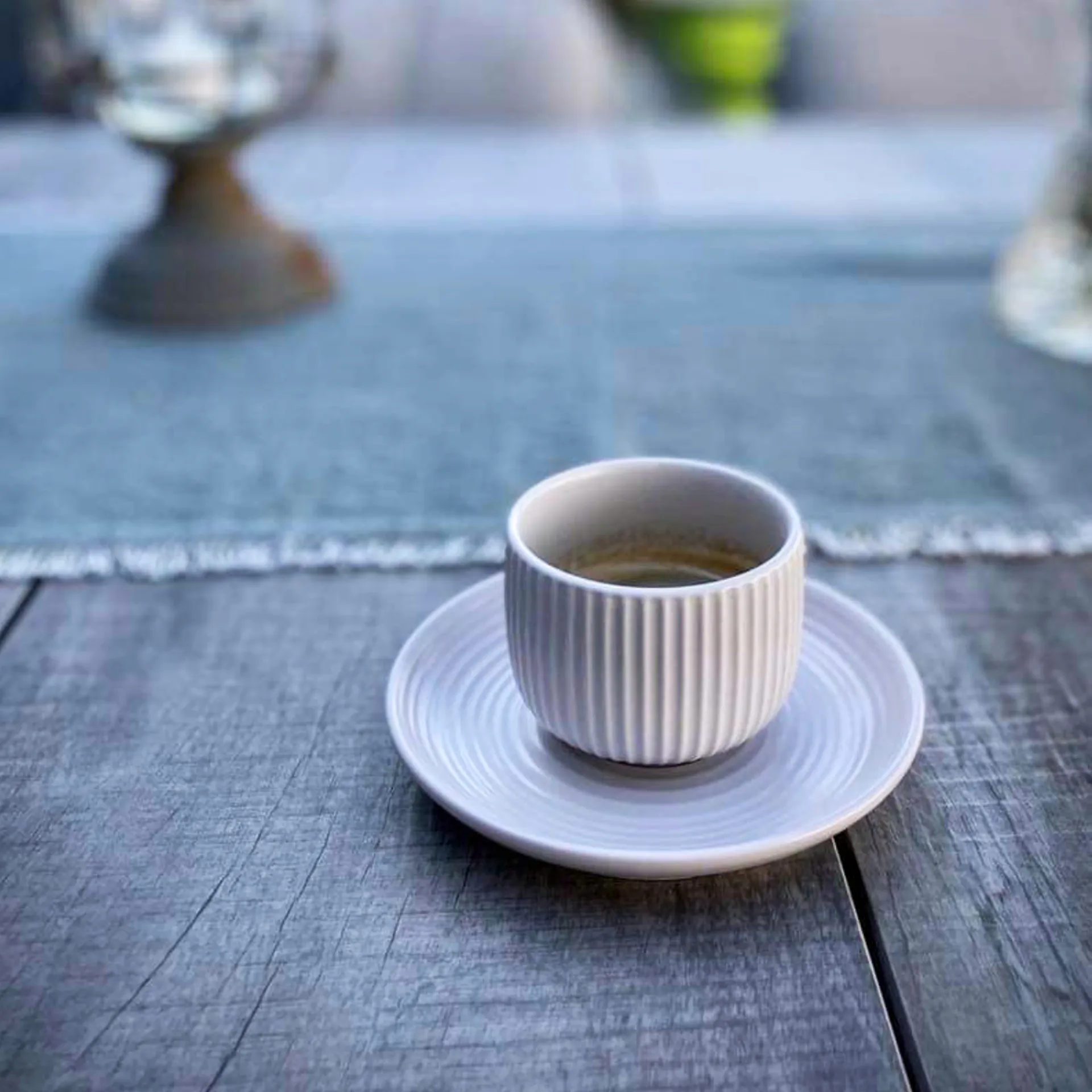 Duga espressokopje met schotel 4-pack, Wit, zandgrijs, antraciet, zwart Vargen & Thor