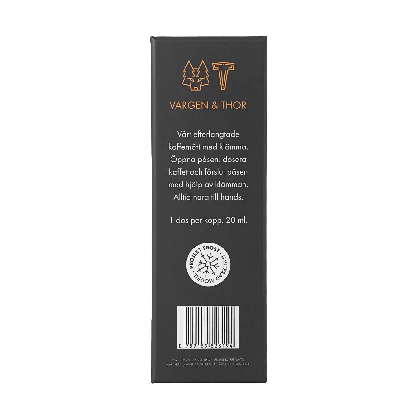 Frost koffiemaatlepel met klem, Kopjes, 20 ml Vargen & Thor